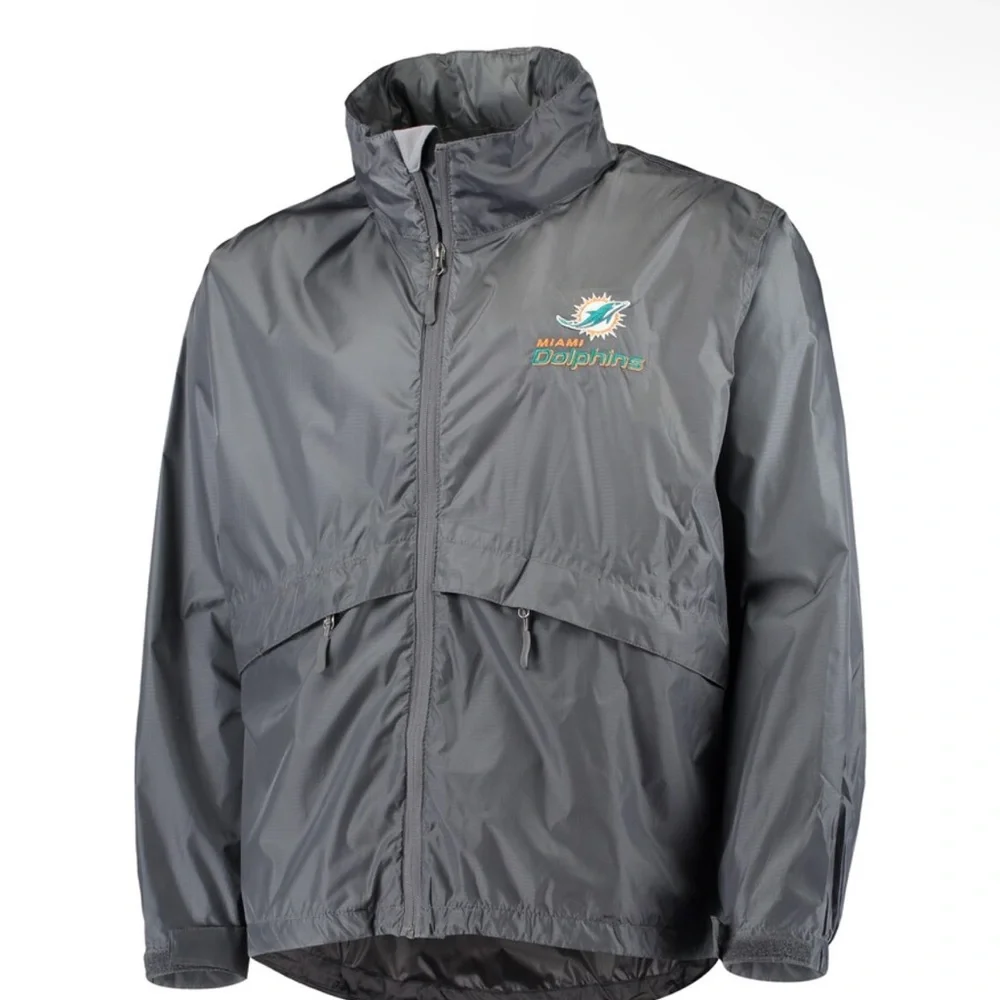 Dunbrooke Miami Dolphins Circle Sportsman Waterproof Packable Jacket